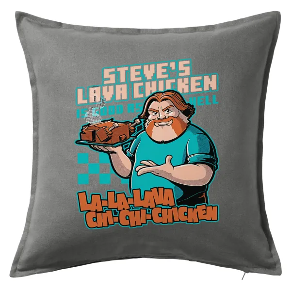 Steves Lava Chicken — Μαξιλάρι καναπέ Γκρι 100% βαμβάκι, περιέχεται το γέμισμα (50x50cm)