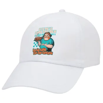Steves Lava Chicken, Καπέλο Ενηλίκων Baseball Λευκό 5-φύλλο (POLYESTER, ΕΝΗΛΙΚΩΝ, UNISEX, ONE SIZE)