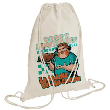Steves Lava Chicken, Τσάντα πλάτης πουγκί GYMBAG natural (28x40cm)