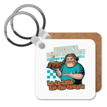 Steves Lava Chicken, Μπρελόκ Ξύλινο τετράγωνο MDF