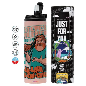 Steves Lava Chicken, Tumbler stainless steel PINK 600ml