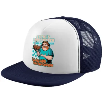 Steves Lava Chicken, Children's Soft Trucker Cap with Dark Blue/White Mesh (POLYESTER, CHILDREN, ONE SIZE)
