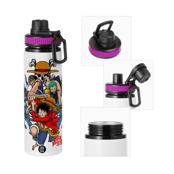 One Piece, Μεταλλικό παγούρι νερού με καπάκι ασφαλείας, αλουμινίου 850ml