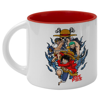 One Piece, Κούπα κεραμική 400ml Λευκή/Κόκκινη