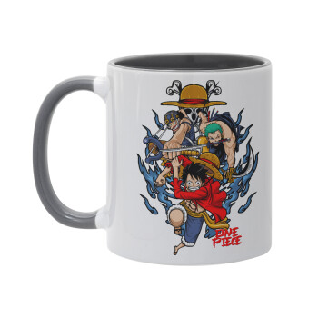 One Piece, Κούπα χρωματιστή γκρι, κεραμική, 330ml