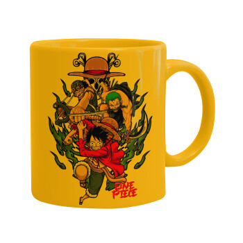 One Piece, Κούπα, κεραμική κίτρινη, 330ml
