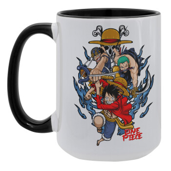 One Piece, Κούπα Mega 15oz, κεραμική Μαύρη, 450ml