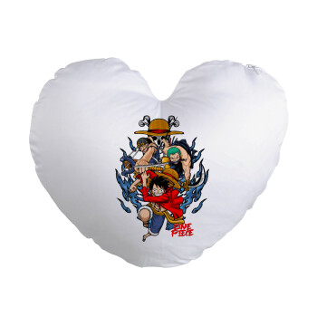 One Piece, Μαξιλάρι καναπέ καρδιά 40x40cm περιέχεται το  γέμισμα