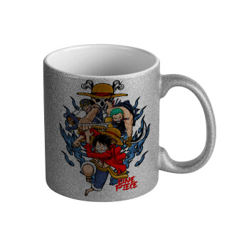 One Piece, Κούπα Ασημένια Glitter που γυαλίζει, κεραμική, 330ml
