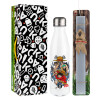 Easter candle, metallic white thermos bottle (500ml) & aromatic flat candle (30cm) (GRAY)