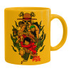 Ceramic coffee mug yellow, 330ml