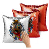 Μαξιλάρι καναπέ Μαγικό Κόκκινο με πούλιες 40x40cm περιέχεται το γέμισμα