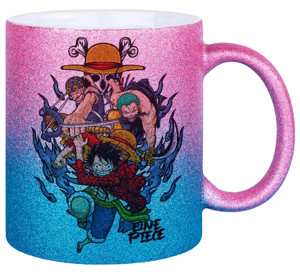 One Piece — Κούπα Χρυσή/Μπλε Glitter, κεραμική, 330ml