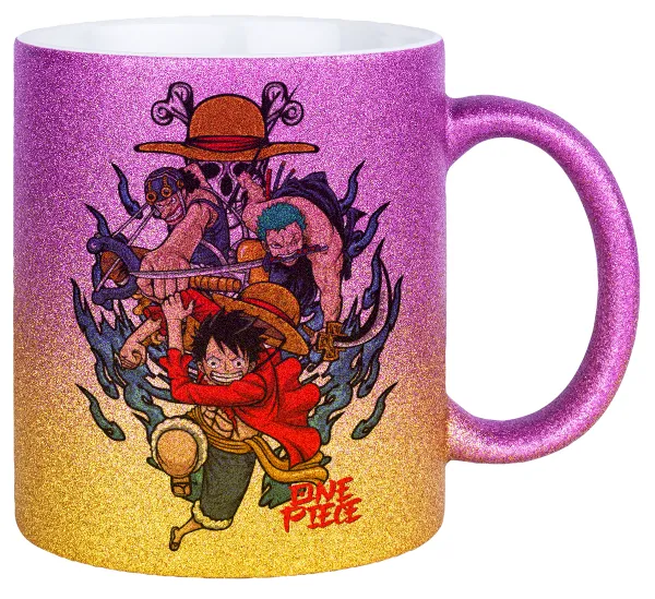 One Piece — Κούπα Χρυσή/Ροζ Glitter, κεραμική, 330ml