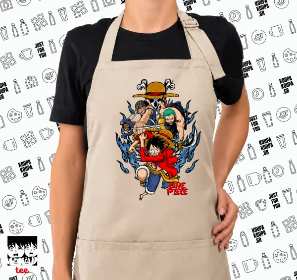 One Piece — SAND Ποδιά μαγειρικής μακριά Σεφ ολόσωμη με τσέπες (ΕΝΗΛΙΚΩΝ, SAND, ONE SIZE)