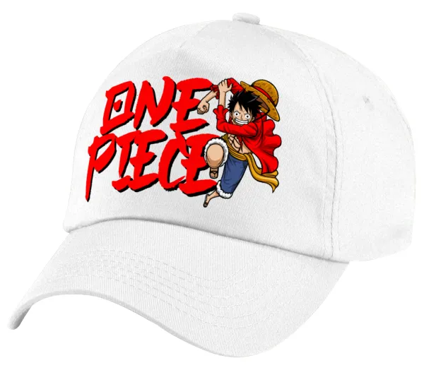 One Piece — Πεντάφυλλο καπέλο Λευκό, 100% Βαμβακερό (Twill), με ρύθμιση, unisex
