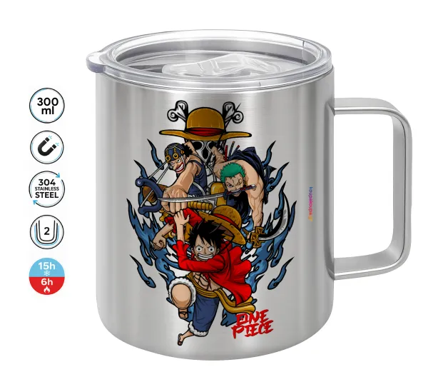 One Piece — Κούπα Ανοξείδωτη διπλού τοιχώματος 300ml με καπάκι διατήρησης θερμοκρασίας