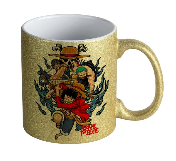One Piece — Κούπα Χρυσή Glitter που γυαλίζει, κεραμική, 330ml
