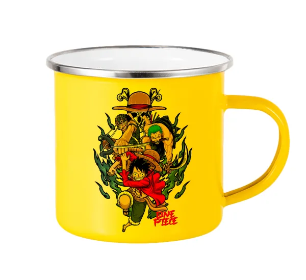 One Piece — Yellow Enamel Metallic Cup 360ml