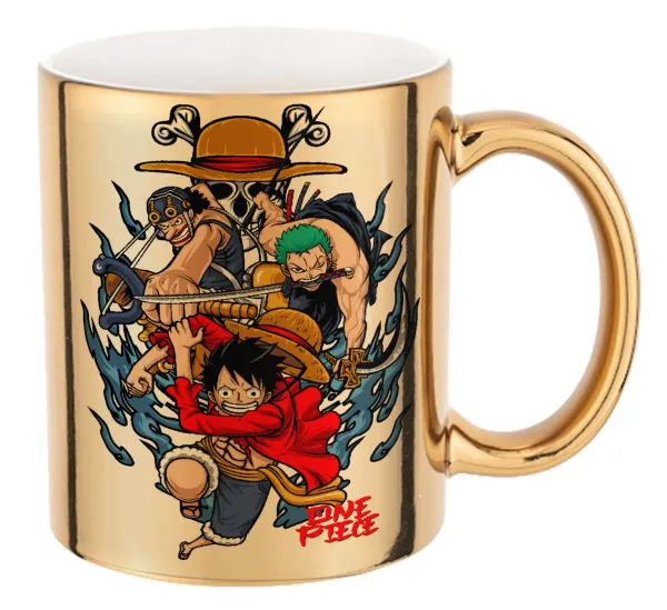 One Piece — Κούπα κεραμική, χρυσή καθρέπτης, 330ml