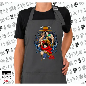 One Piece, Ποδιά μακριά Σεφ ολόσωμη με τσέπες GREY (ΕΝΗΛΙΚΩΝ)