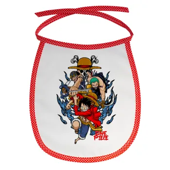 One Piece, Σαλιάρα μωρού αλέκιαστη με κορδόνι Κόκκινη