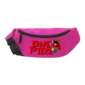 One Piece, Unisex τσαντάκι μέσης (μπανάνα) χρώματος ΡΟΖ με 2 τσέπες