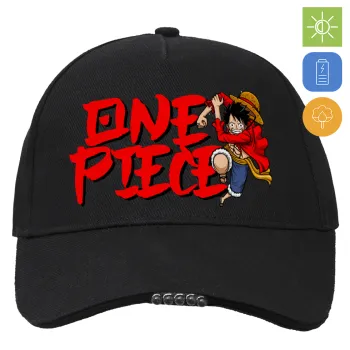 One Piece, Καπέλο Εργασίας & Δραστηριοτήτων με LED Φως - Ιδανικό για Νύχτα & Χαμηλό Φωτισμό (100% ΒΑΜΒΑΚΕΡΟ, ΕΝΗΛΙΚΩΝ, UNISEX)