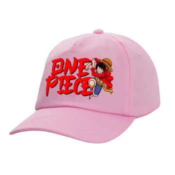 One Piece, Καπέλο Ενηλίκων Baseball, 100% Βαμβακερό,  ΡΟΖ (ΒΑΜΒΑΚΕΡΟ, ΕΝΗΛΙΚΩΝ, UNISEX, ONE SIZE)