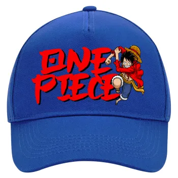 One Piece, Καπέλο Ενηλίκων Ultimate ΜΠΛΕ, (100% ΒΑΜΒΑΚΕΡΟ DRILL, ΕΝΗΛΙΚΩΝ, UNISEX, ONE SIZE)