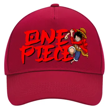 One Piece, Καπέλο Ενηλίκων Ultimate ΚΟΚΚΙΝΟ, (100% ΒΑΜΒΑΚΕΡΟ DRILL, ΕΝΗΛΙΚΩΝ, UNISEX, ONE SIZE)