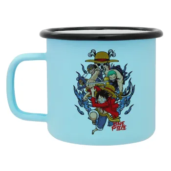 One Piece, Κούπα Μεταλλική εμαγιέ ΜΑΤ σιέλ 360ml