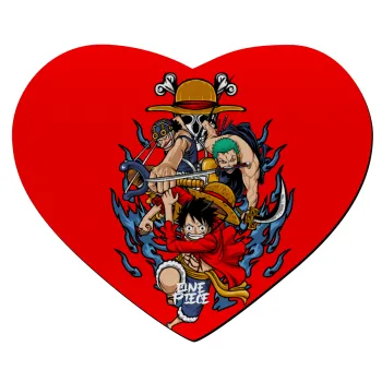 One Piece, Mousepad καρδιά 23x20cm