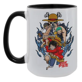 One Piece, Κούπα Mega 15oz, κεραμική Μαύρη, 450ml