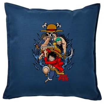 One Piece, Sofa cushion Blue 50x50cm includes filling