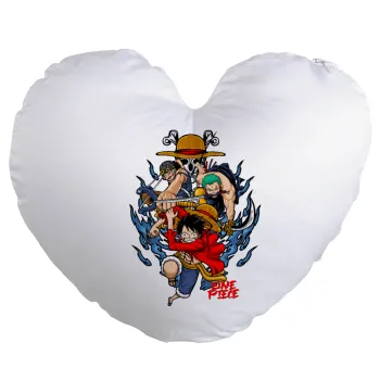 One Piece, Μαξιλάρι καναπέ καρδιά 40x40cm περιέχεται το  γέμισμα