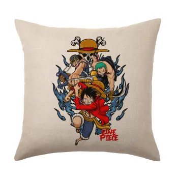 One Piece, Μαξιλάρι καναπέ ΛΙΝΟ 40x40cm περιέχεται το  γέμισμα