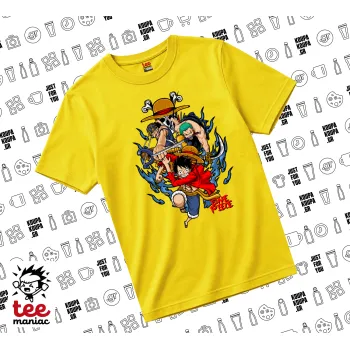 One Piece, yellow childrens T-Shirt made of 100% cotton, for every day. Vegan & OEKO-TEX certified.