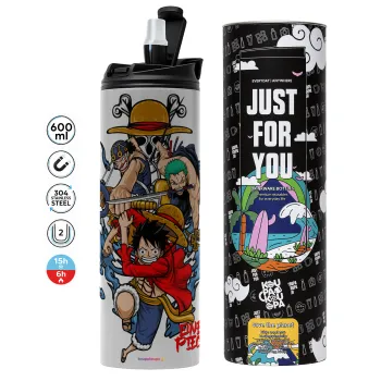 One Piece, Tumbler ποτήρι θερμό ΓΚΡΙ από ανοξείδωτο ατσάλι 600ml