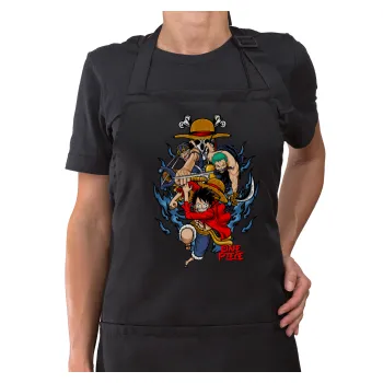 One Piece, Ποδιά μακριά Σεφ ολόσωμη με τσέπες Μαύρη (ΕΝΗΛΙΚΩΝ)