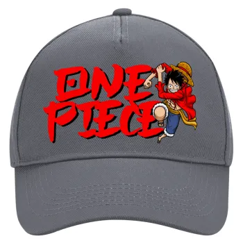 One Piece, Ultimate Adult Hat Grey, (100% COTTON DRILL, ADULT, UNISEX, ONE SIZE)