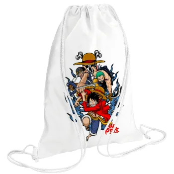 One Piece, Backpack pouch GYMBAG white (28x40cm)