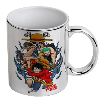 One Piece, Mug ceramic, silver mirror, 330ml
