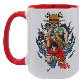 One Piece, Κούπα Mega 15oz, κεραμική Κόκκινη, 450ml