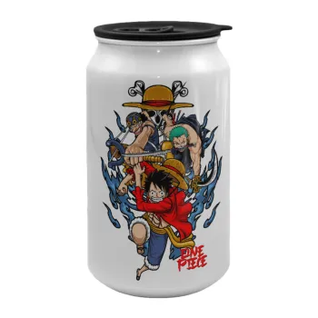 One Piece, Κούπα ταξιδιού μεταλλική με καπάκι (tin-can) 500ml