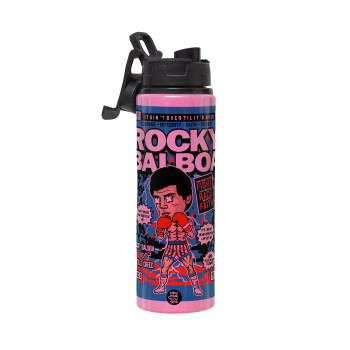 Rocky Balboa, Μεταλλικό παγούρι νερού με καπάκι ασφαλείας, αλουμινίου 850ml
