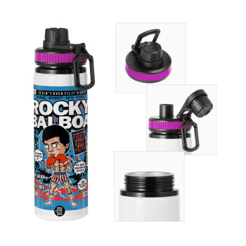 Rocky Balboa, Μεταλλικό παγούρι νερού με καπάκι ασφαλείας, αλουμινίου 850ml