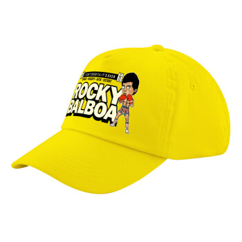 Rocky Balboa, Child's Baseball Cap, 100% Cotton Twill, Yellow (COTTON, CHILD, UNISEX, ONE SIZE)