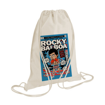 Rocky Balboa, Backpack bag GYMBAG natural (28x40cm)
