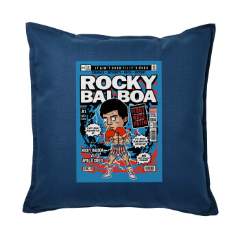 Rocky Balboa, Μαξιλάρι καναπέ Μπλε 100% βαμβάκι, περιέχεται το γέμισμα (50x50cm)